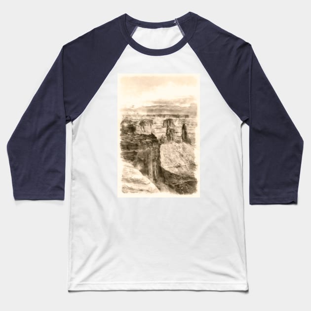 Western Canyon Watercolor Baseball T-Shirt by Ryan Rad